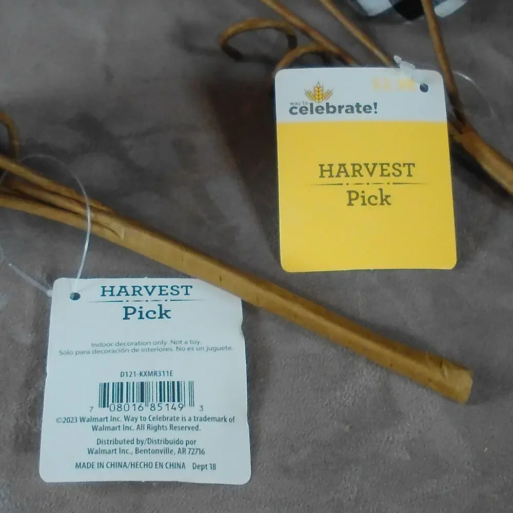 Harvest Pick Lot Plaid/Gingham Pumpkin Decoration Orange & Black Celebrate! NWT